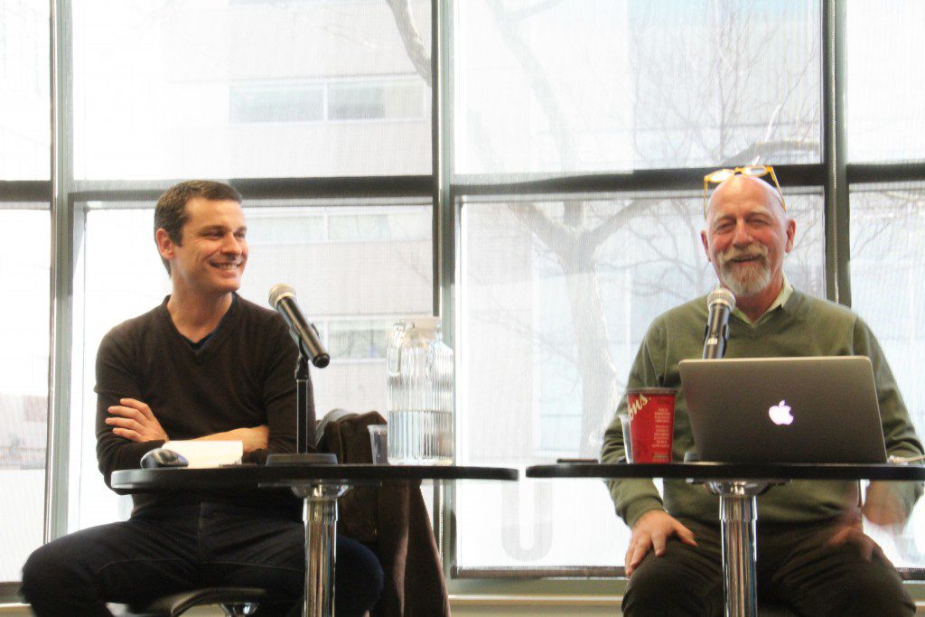 (Left to right) Theirry Gervias, head of research at Ryerson Image Centre, and photojournalist and journalism instructor Peter Bregg Photo: Steph Wechsler