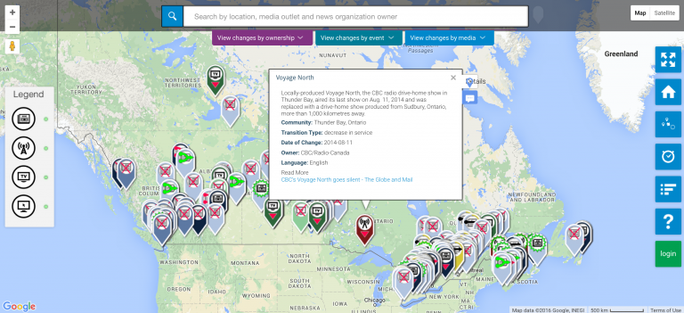Crowd-sourced map tracks changes to Canada’s local media landscape