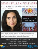 See author and journalist Tanya Talaga discuss her new book, Seven Fallen Feathers
