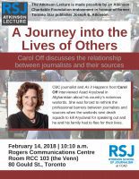 2018 Atkinson Lecture: Carol Off to discuss the relationship between journalists and sources
