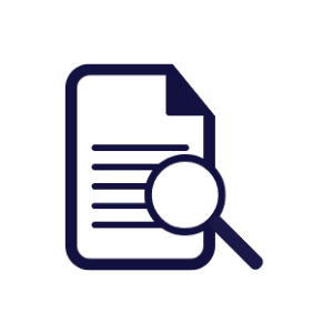 paper with magnifying glass icon